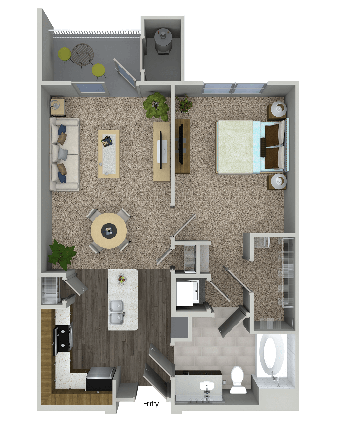 Floorplan for Apartment #4404, 1 bedroom unit at Halstead Marlborough