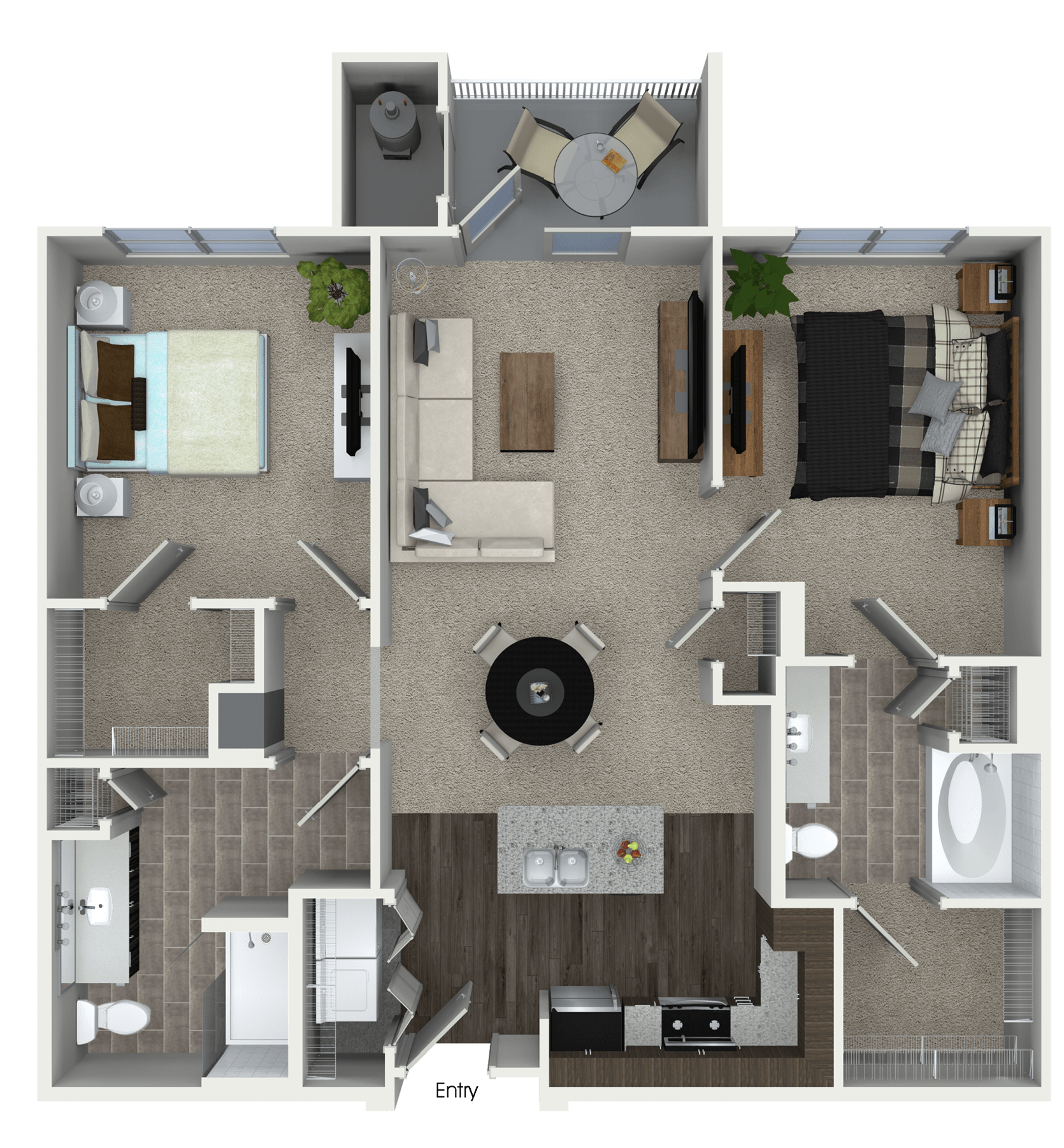 Floorplan for Apartment #3303, 2 bedroom unit at Halstead Marlborough