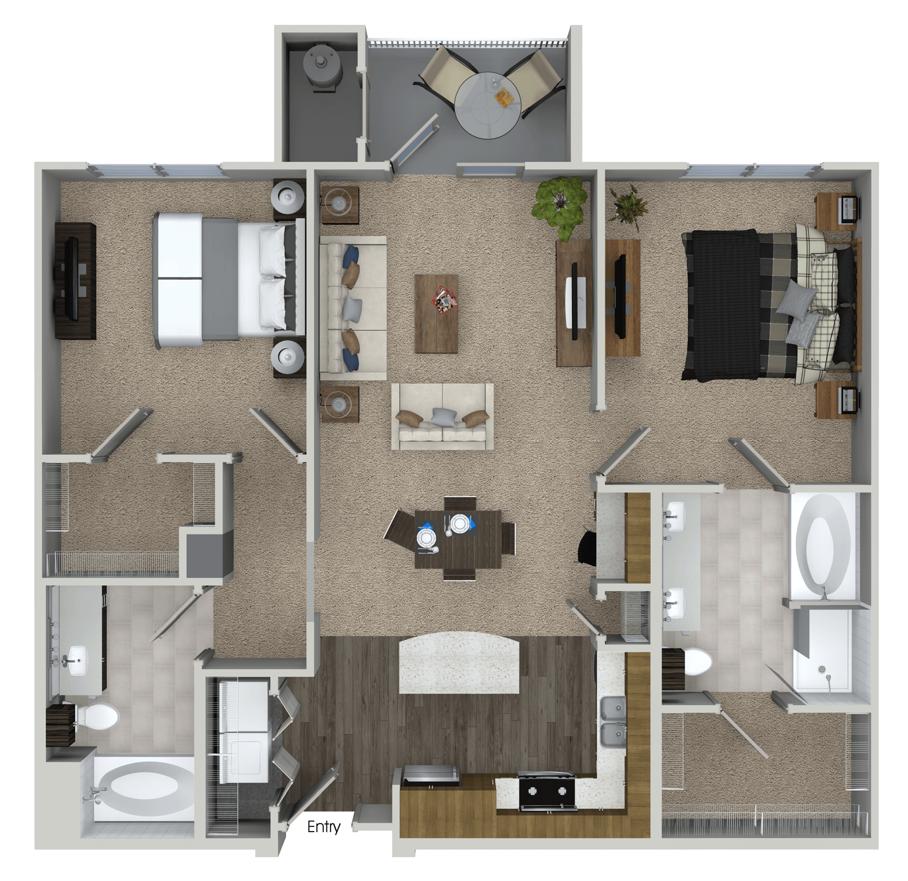 Floorplan for Apartment #3408, 2 bedroom unit at Halstead Marlborough